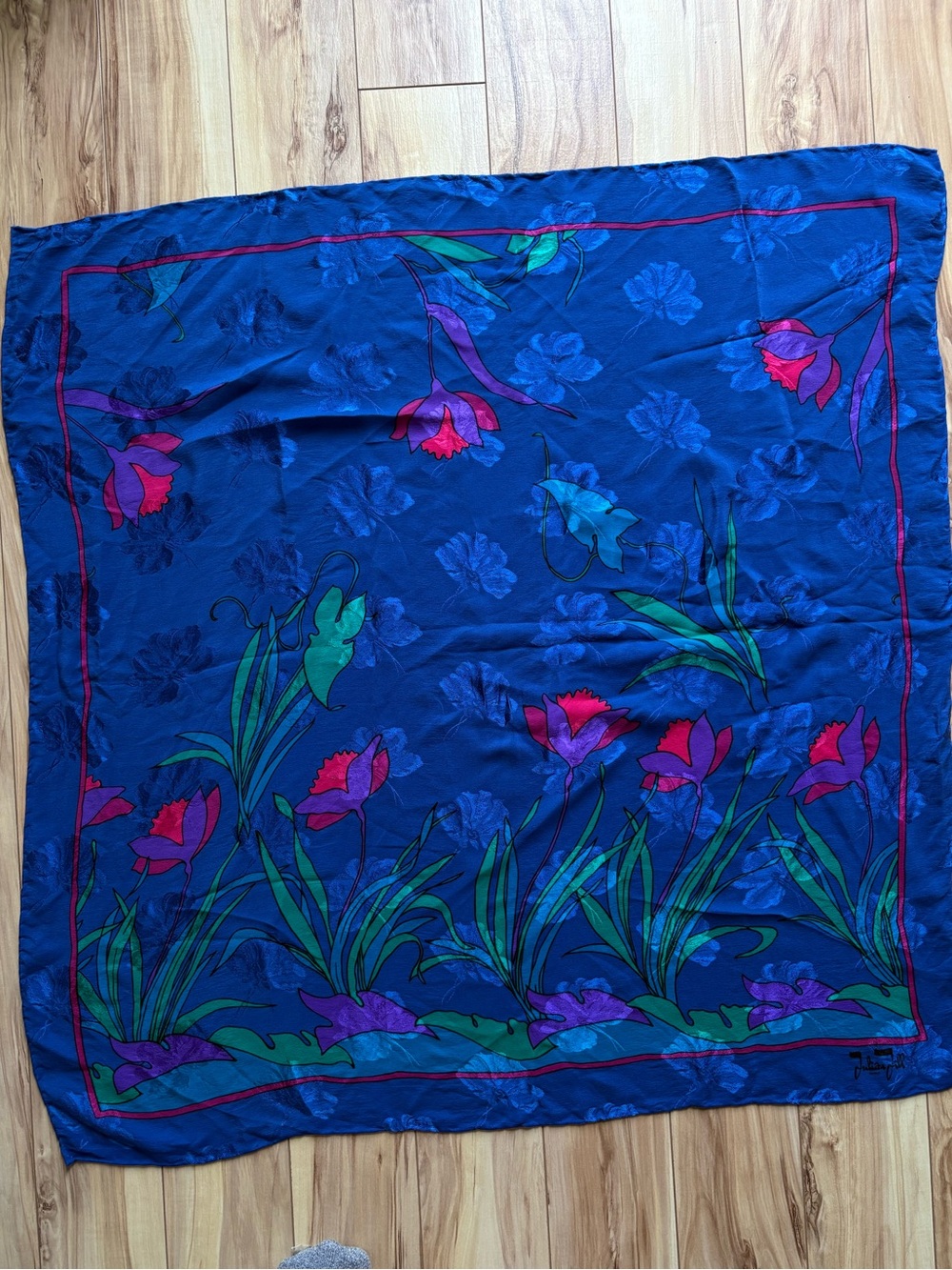 Vintage Julian Jill Paris Silk Square Scarf